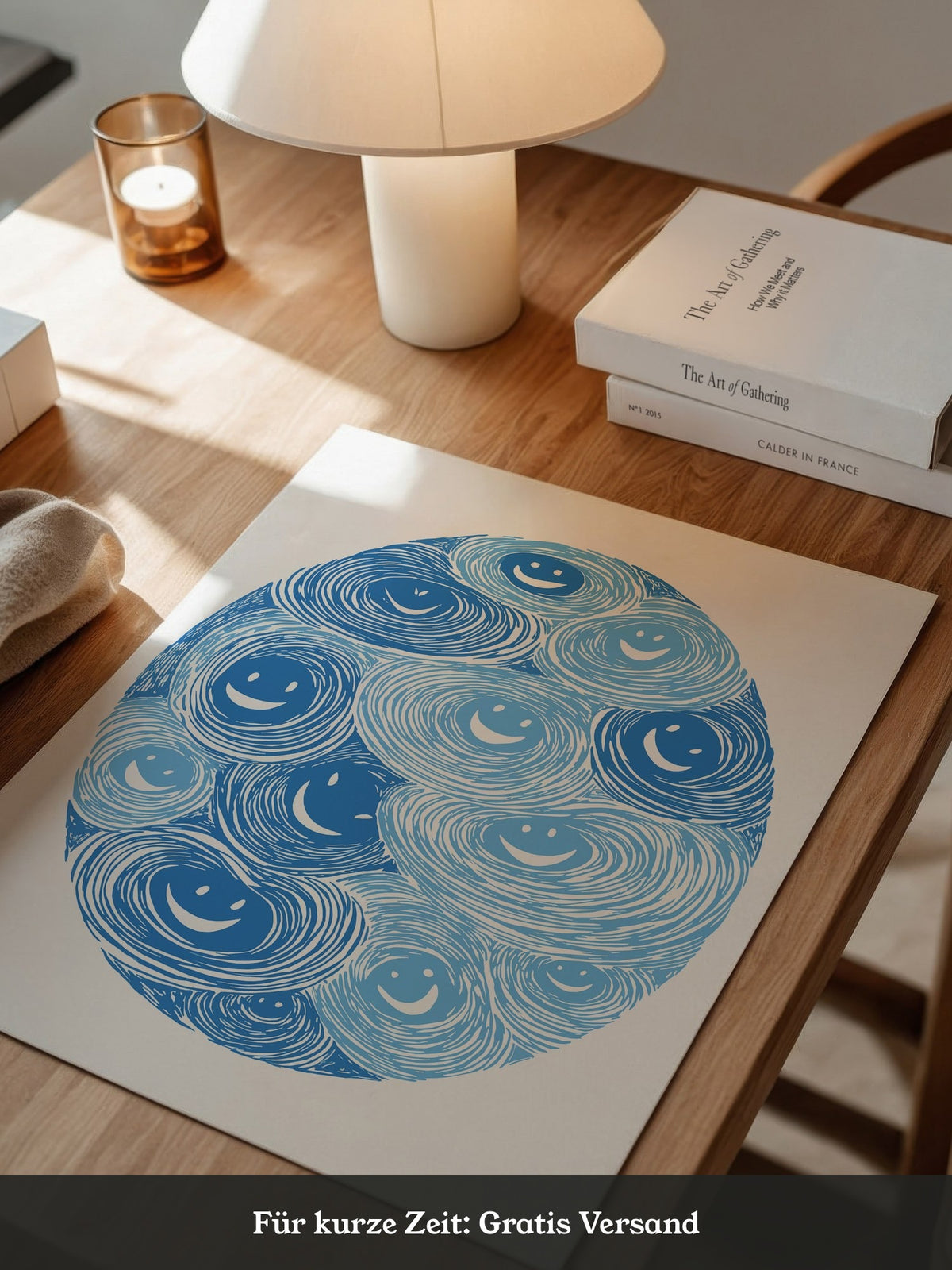 Lächelnde Wirbel blau