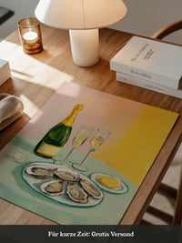 Austern Champagner Malerei Pastell