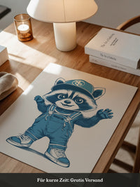 Waschbär Latzhose Blau