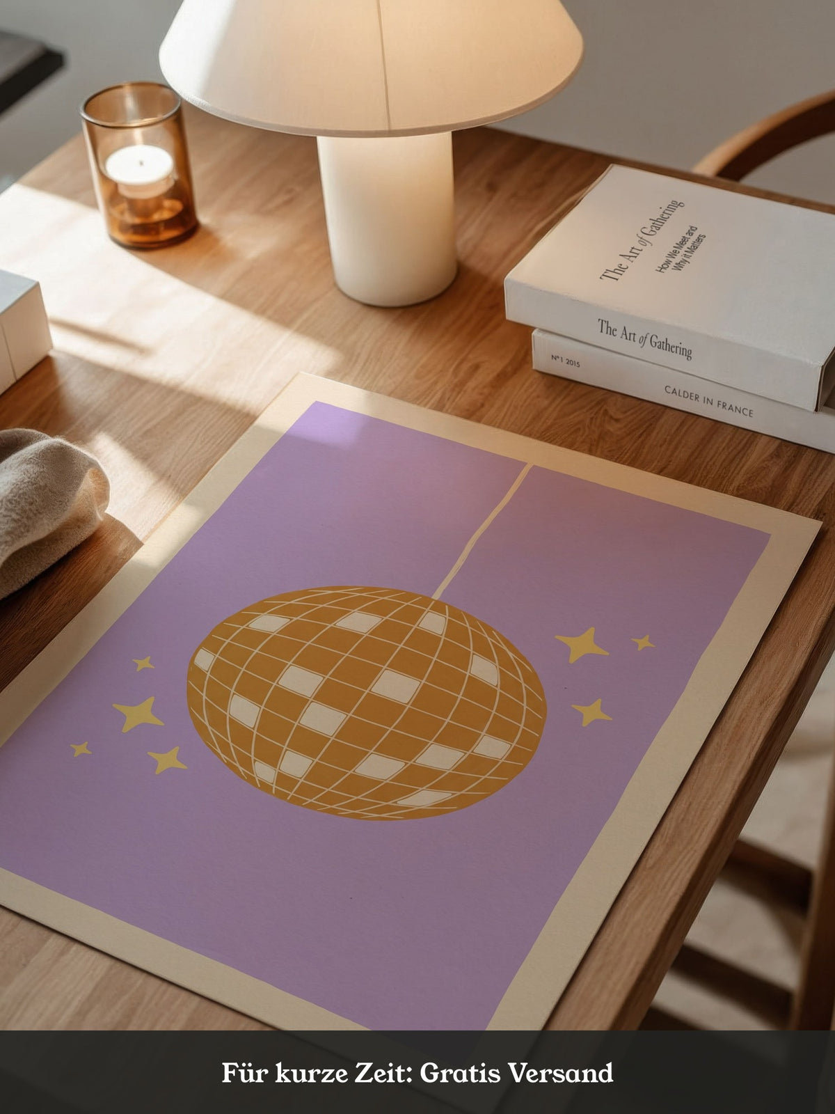 Discokugel Lila Poster