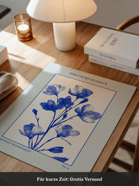 Blaue Blumen grafisch minimalistisch