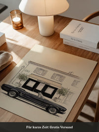 Elfer Cabrio Retro Schwarz-Weiß