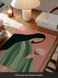 Frau mit Blume Pastellfarben