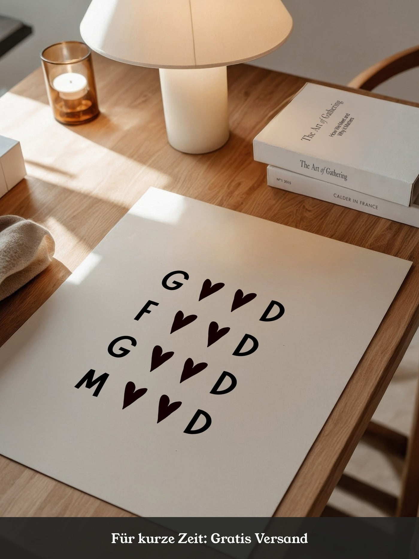 Herz-Buchstaben Muster minimalistisch