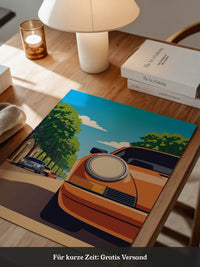 Orangener Sportwagen Illustration