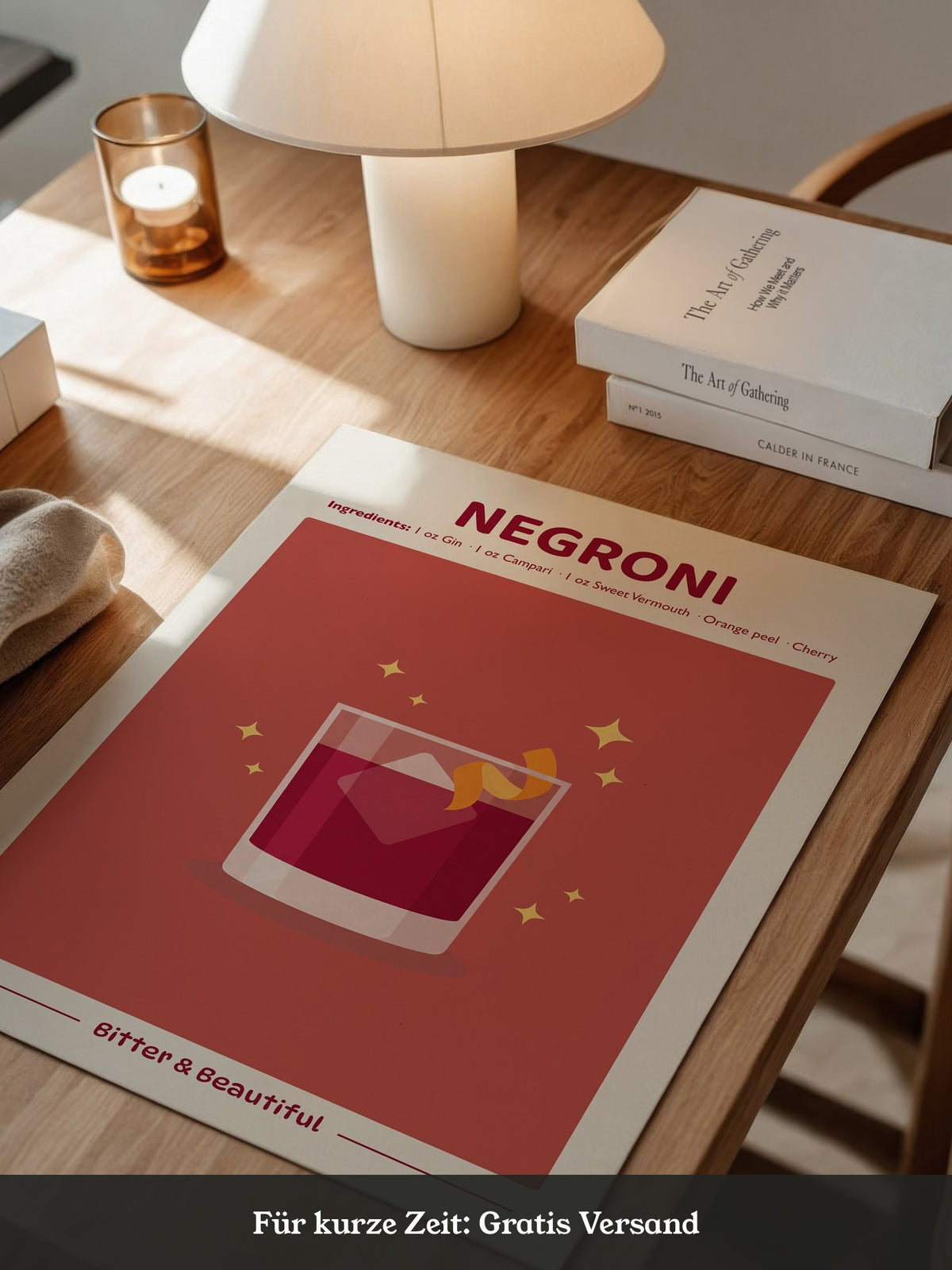 Negroni Drink Illustration Rot