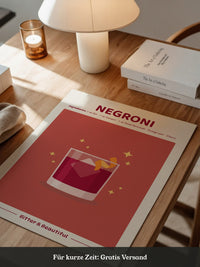 Negroni Drink Illustration Rot