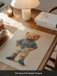 Teddybär Streifenhemd Retro