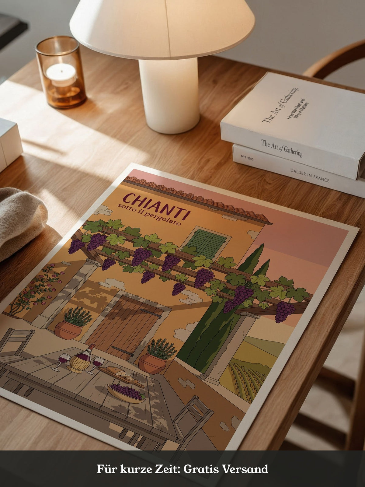 Chianti Pergola Wein Illustration