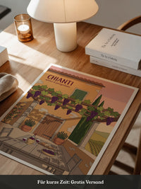 Chianti Pergola Wein Illustration