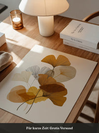 Ginkgoblätter Abstraktillustration Braun