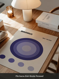Blaue Kreise Retro Design