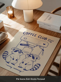 Waschbären Kaffeezeit Illustration