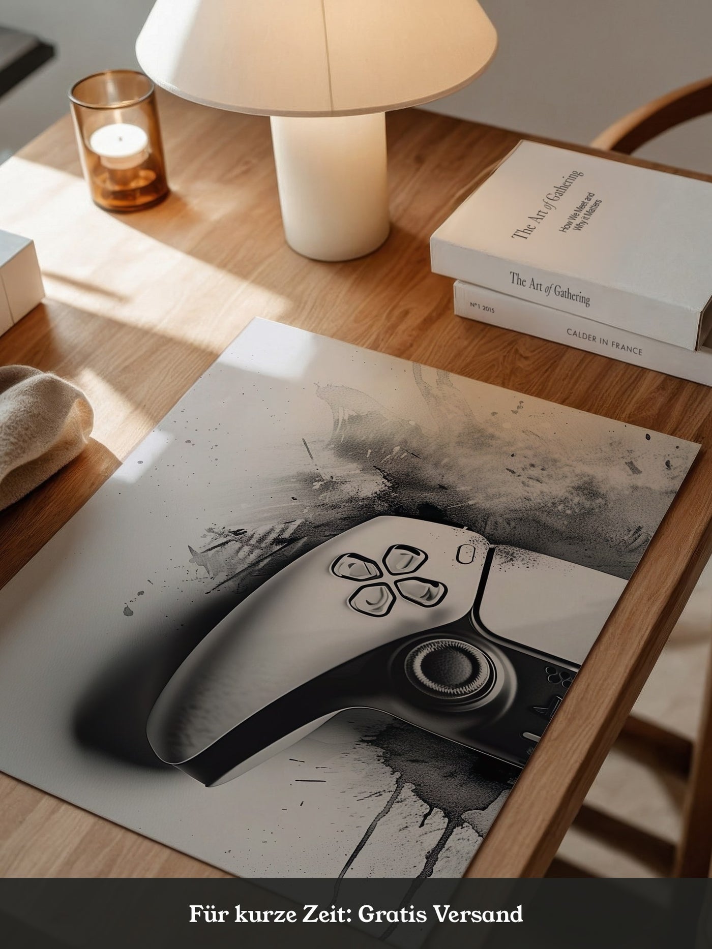 Gamepad Schwarz-Weiß Kunststil