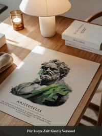 Philosoph Statue Grüne Akzente