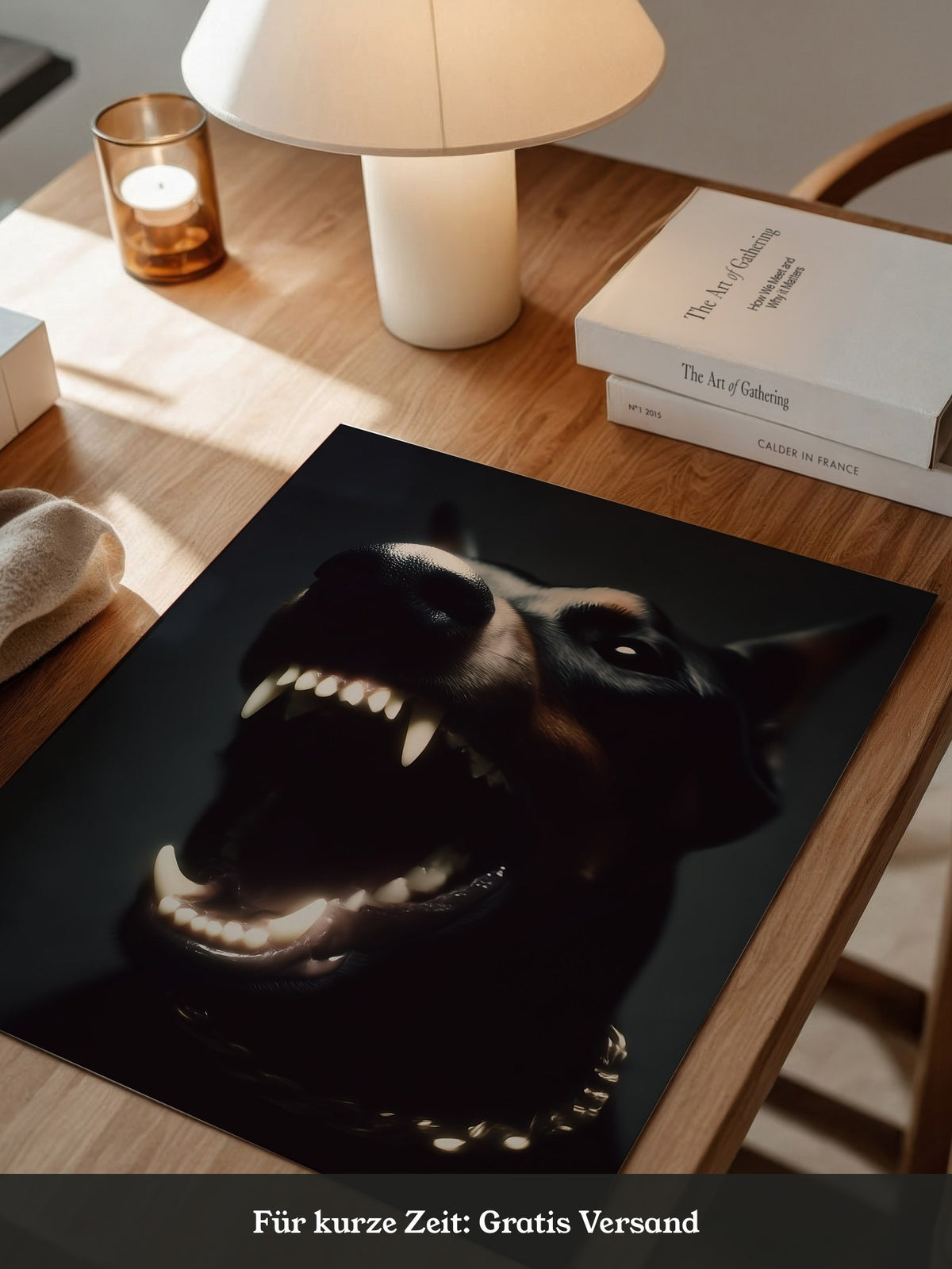 Dobermann Leuchtende Zähne