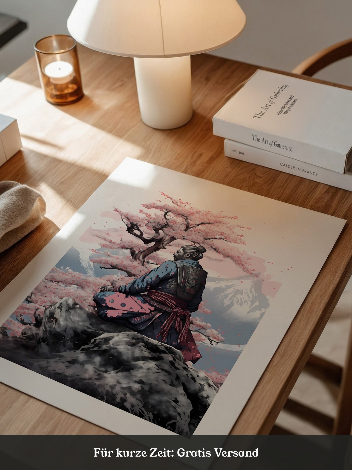Samurai Kirschblüten Landschaft