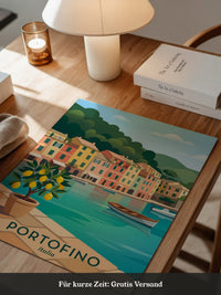 Portofino Hafen Pastellfarben