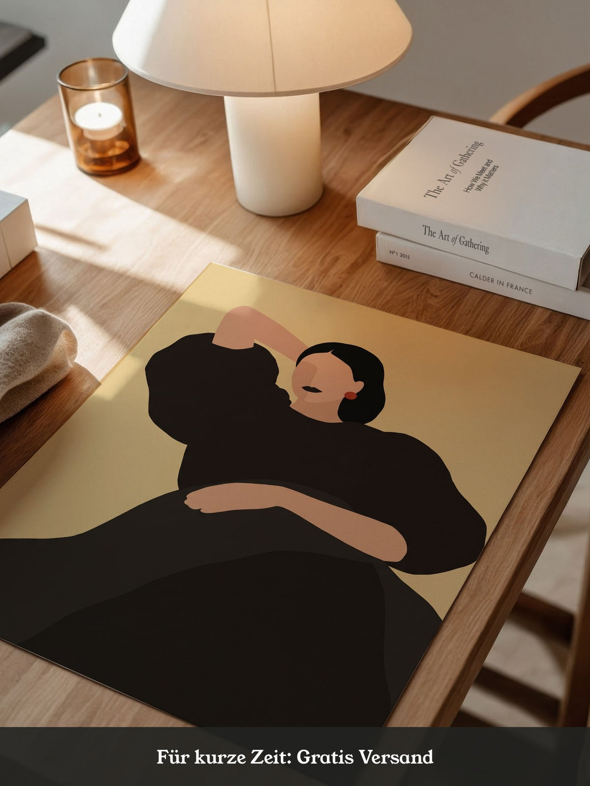 Frau Pose Schwarz Minimal