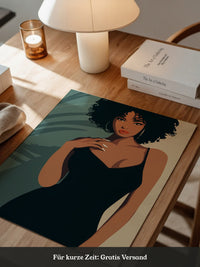 Frau im schwarzen Kleid Illustration