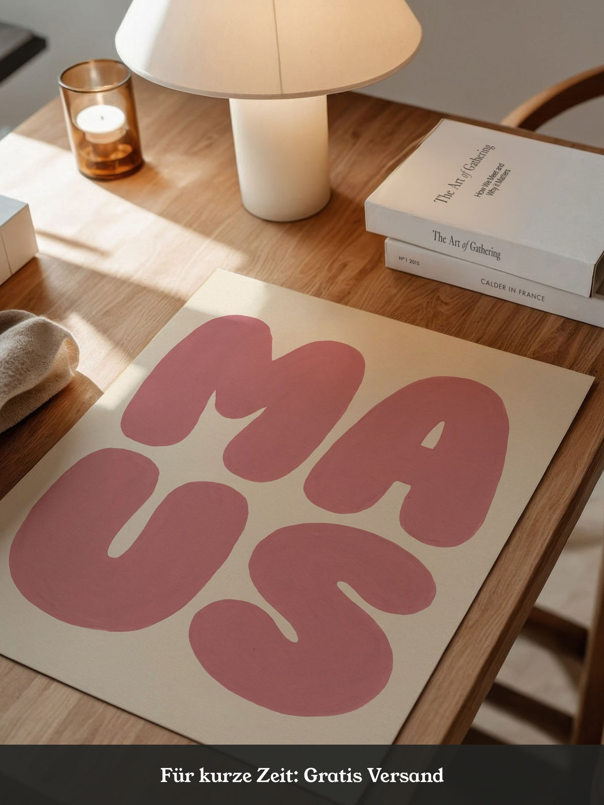 Love Typografie Rosa Poster