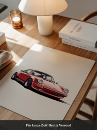 Roter Porsche 911 Illustration