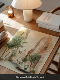 Italienische Gasse Aquarellpastell