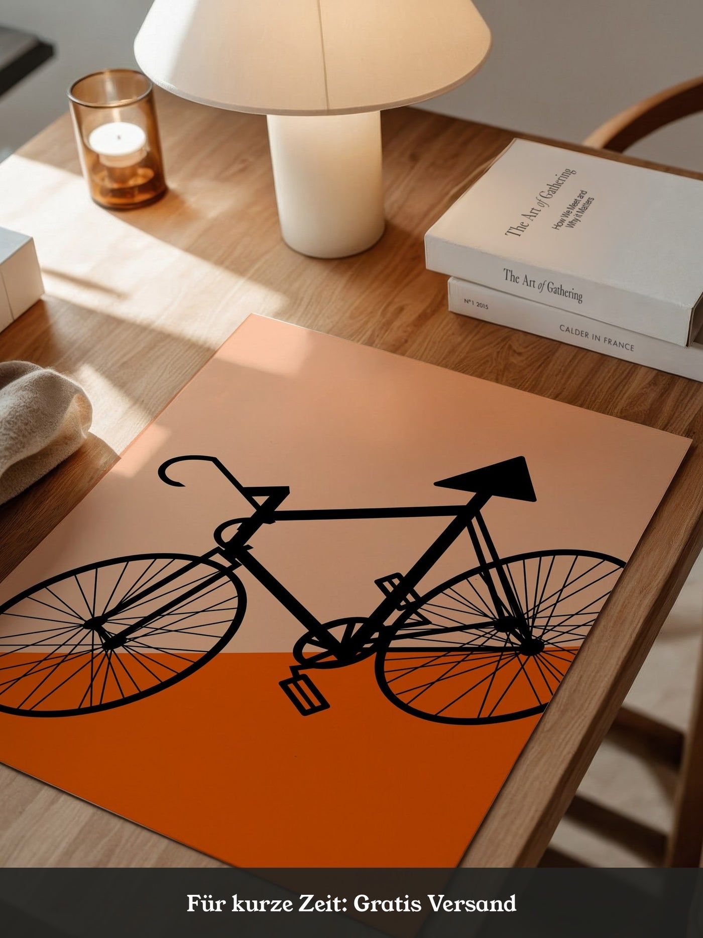 Fahrrad Grafik orange minimalistisch