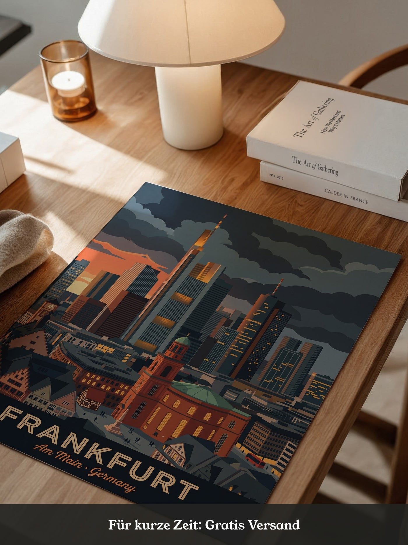 Frankfurt Skyline bei Sonnenuntergang