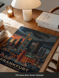 Frankfurt Skyline bei Sonnenuntergang