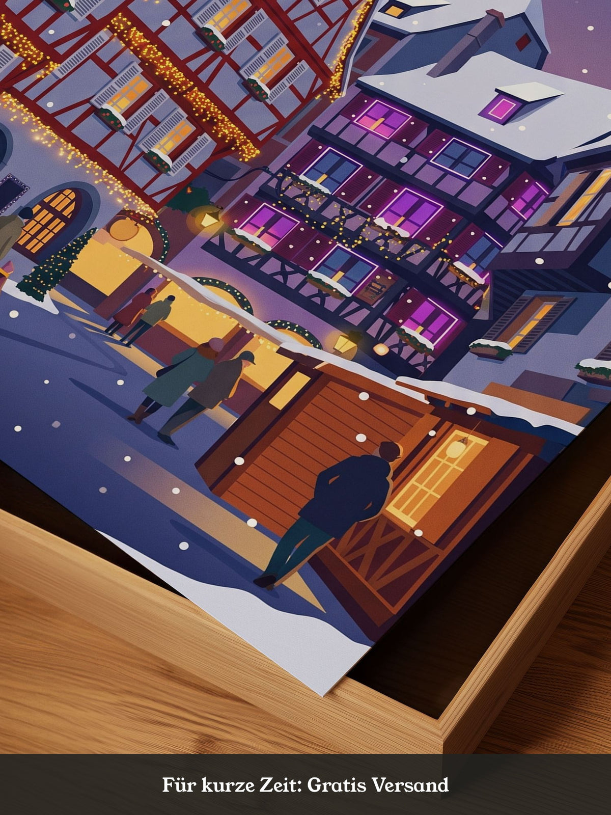 Weihnachtsmarkt Colmar Illustration