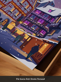 Weihnachtsmarkt Colmar Illustration