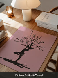 Yoga Baum Silhouette Rosa