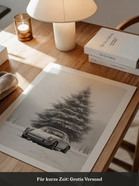 Porsche Schnee Tannenbaum Vintage