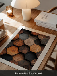 Holz Hexagon Mosaik Farbvielfalt