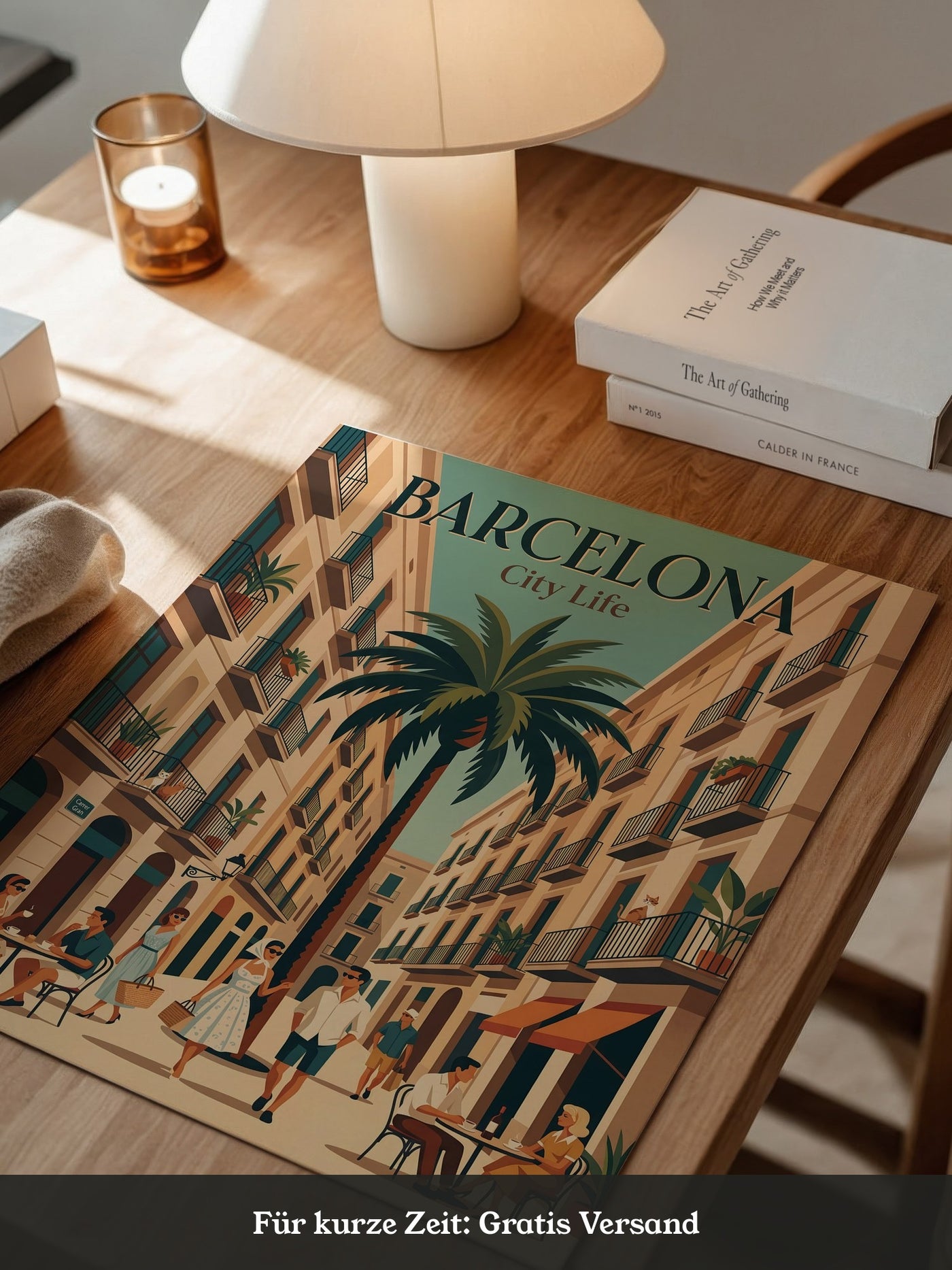 Barcelona Retro Stadtansicht