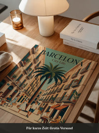 Barcelona Retro Stadtansicht