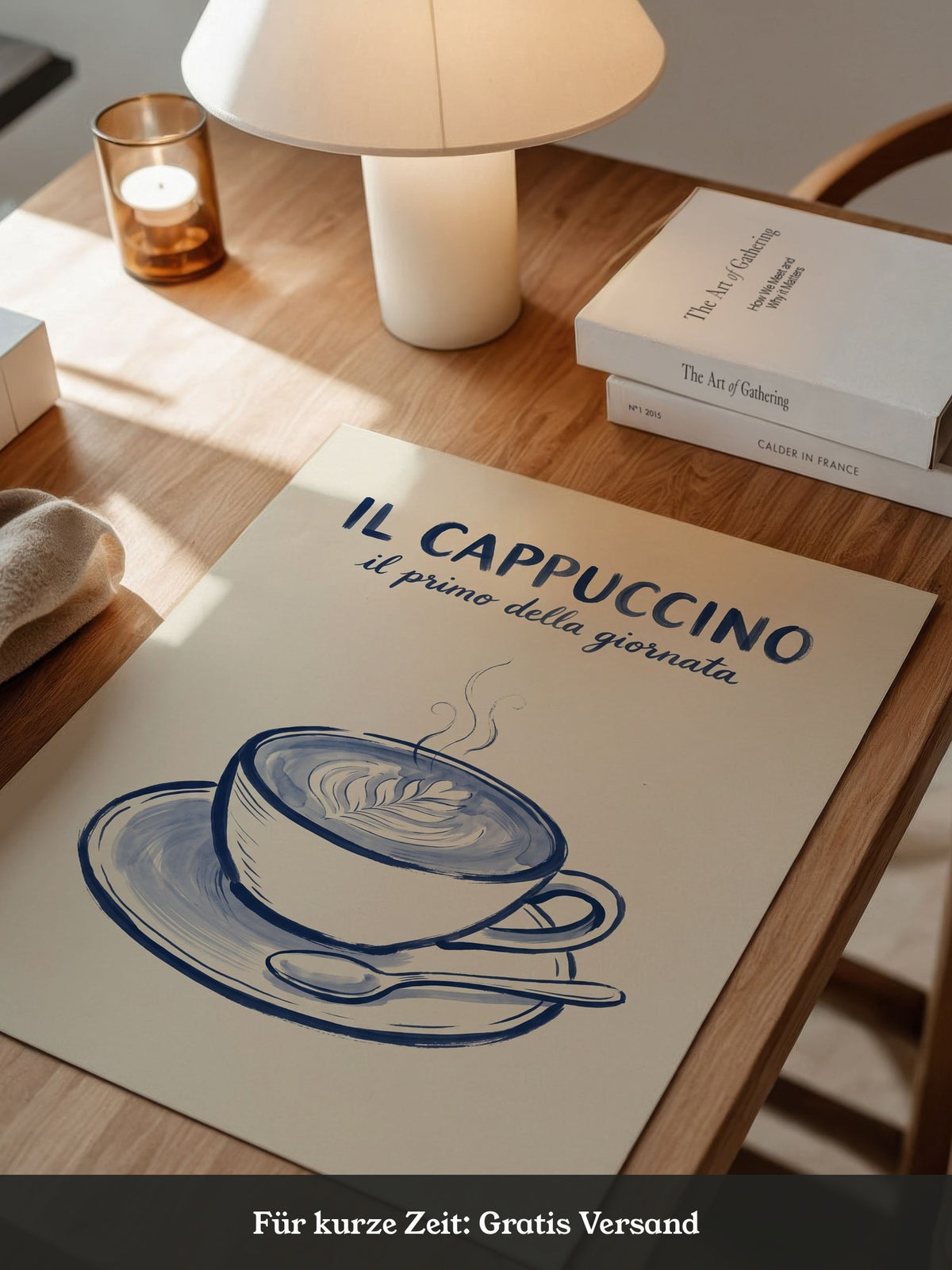 Cappuccino Kaffee Illustration Blau