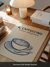Cappuccino Kaffee Illustration Blau