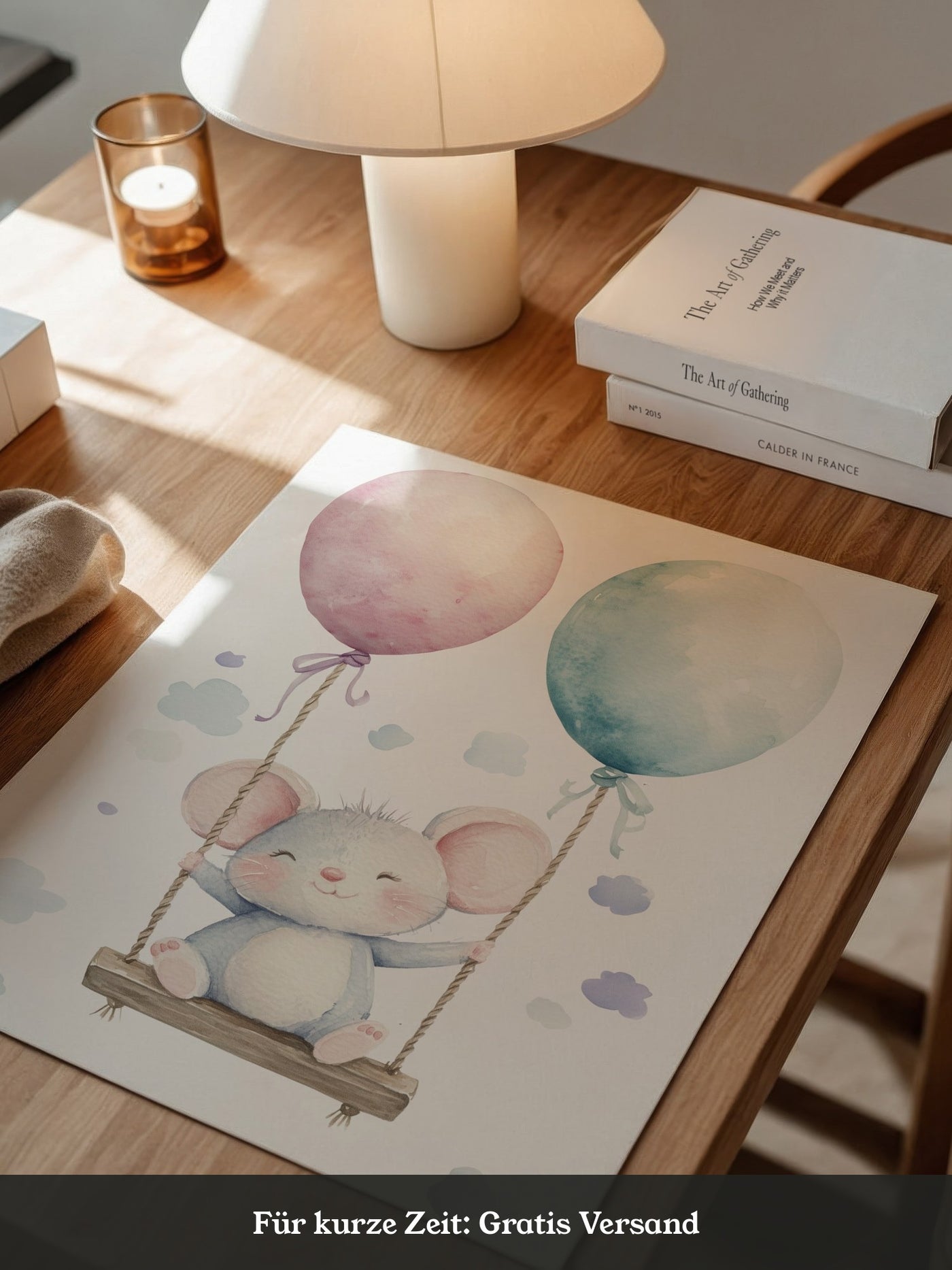 Maus Schaukel Aquarell