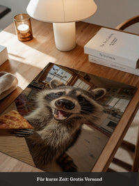 Waschbär Pizza Überraschung