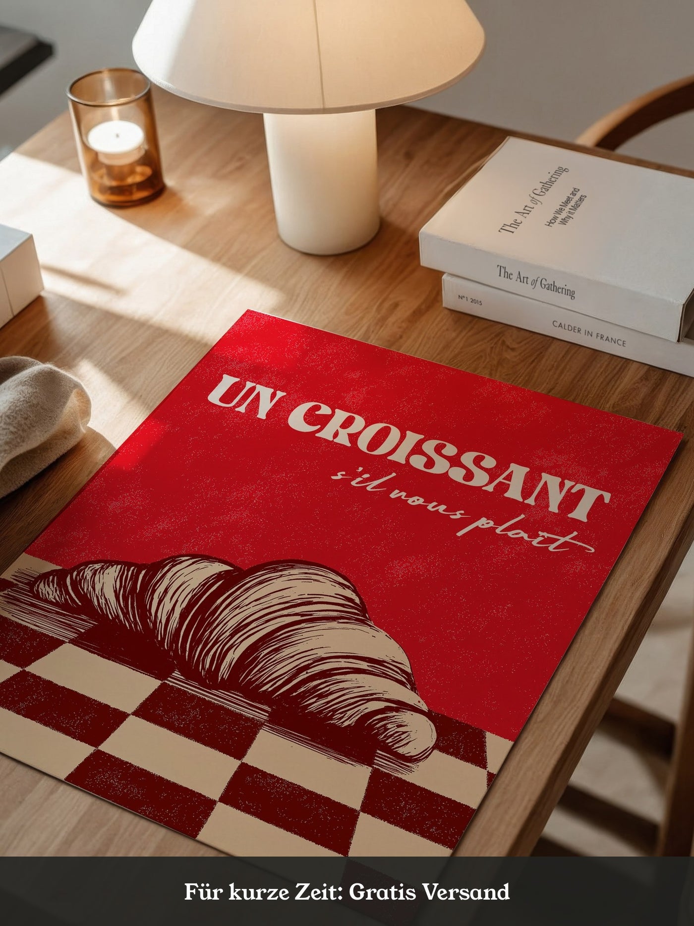 Croissant Vintage Grafik Stil