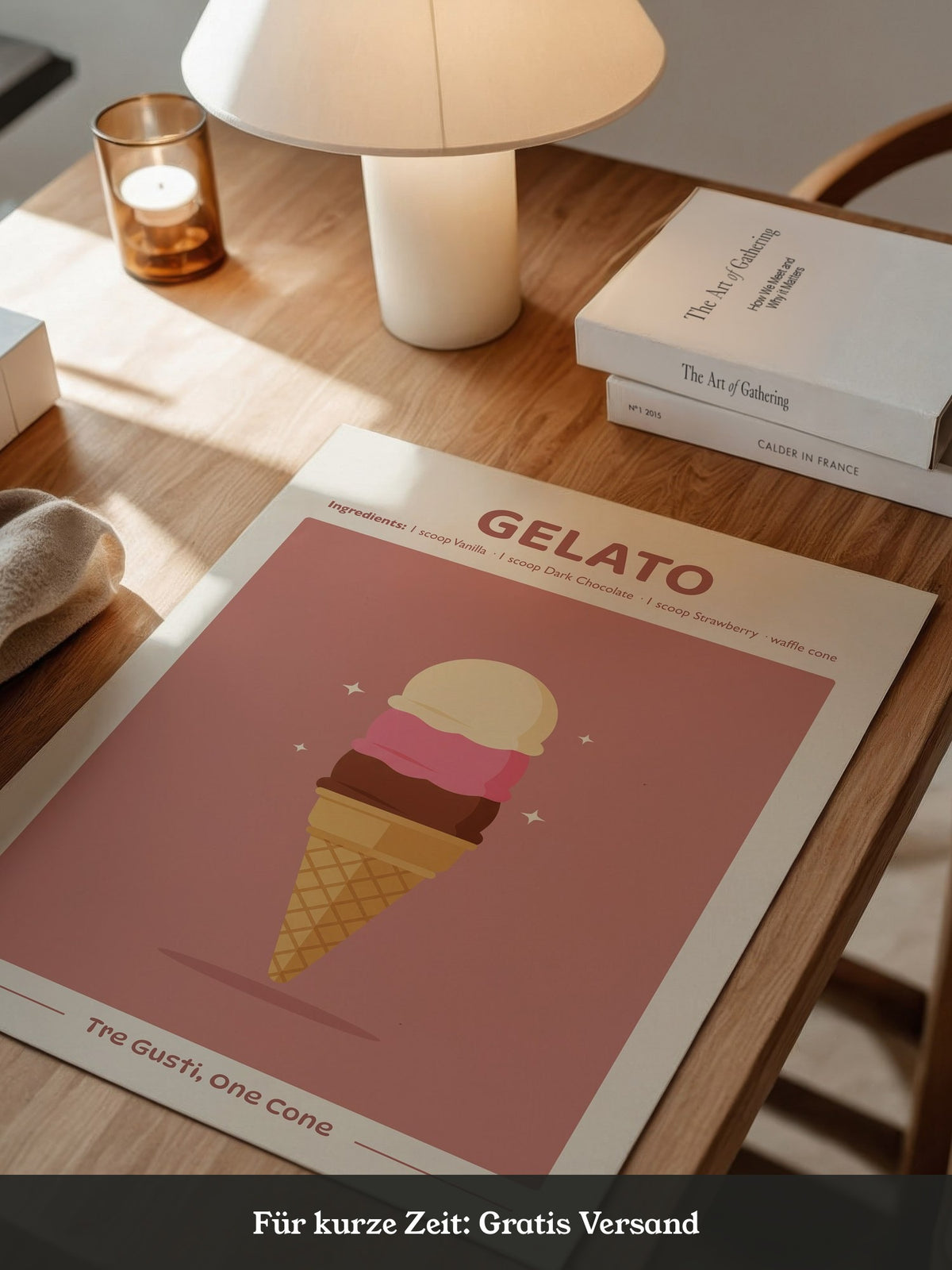 Dreifachgelato Pastellfarben