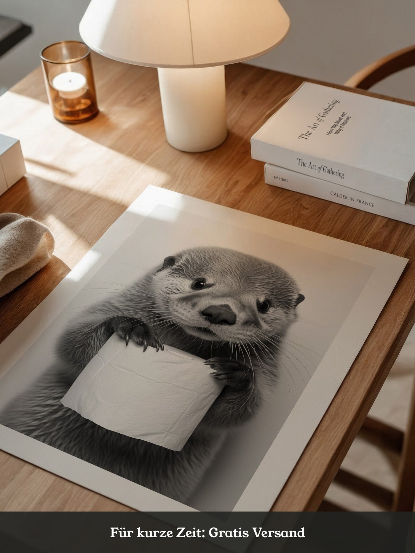 Otter mit Toilettenpapier witzig