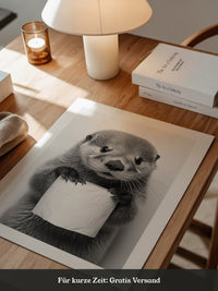 Otter mit Toilettenpapier witzig