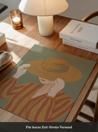 Frau Hut Streifen Illustration