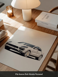 Porsche weiß modern Illustration