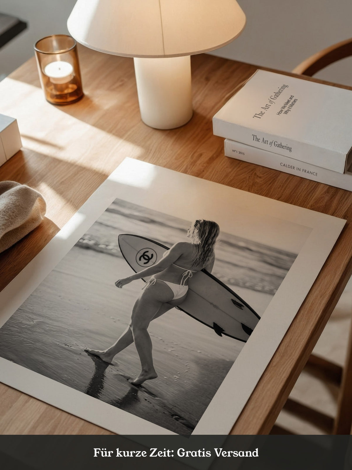 Surferin Strand Schwarzweiss