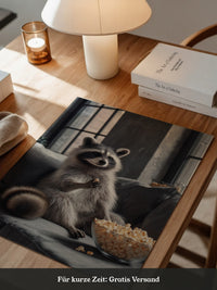 Waschbär Couch Popcorn Szenerie