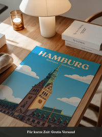 Hamburg Rathaus Turm Vintage